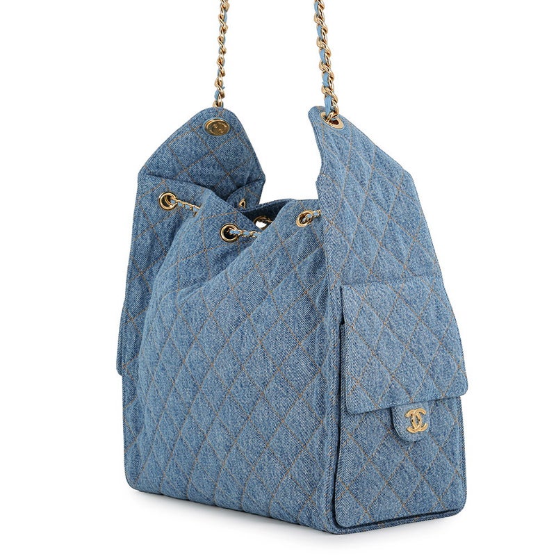 シャネル チェーンショルダーバッグ CHANEL25 ミディアム ココマーク マトラッセ デニム AS5311 CHANEL