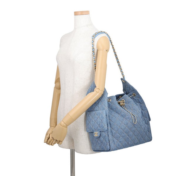 シャネル チェーンショルダーバッグ CHANEL25 ミディアム ココマーク マトラッセ デニム AS5311 CHANEL