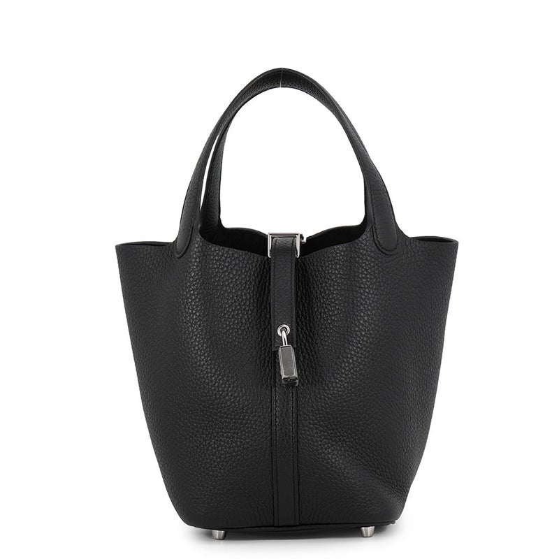 エルメス ハンドバッグ ピコタンロックPM ブラック/シルバー金具 トリヨンクレマンス G刻印 HERMES 黒