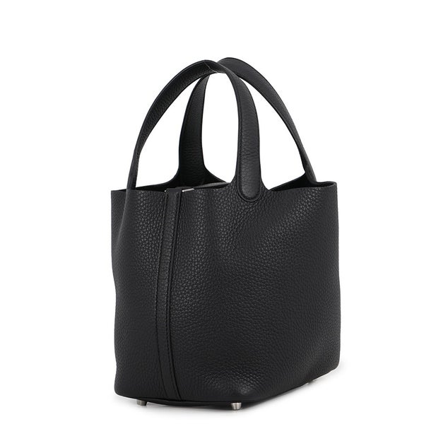 エルメス ハンドバッグ ピコタンロックPM ブラック/シルバー金具 トリヨンクレマンス G刻印 HERMES 黒