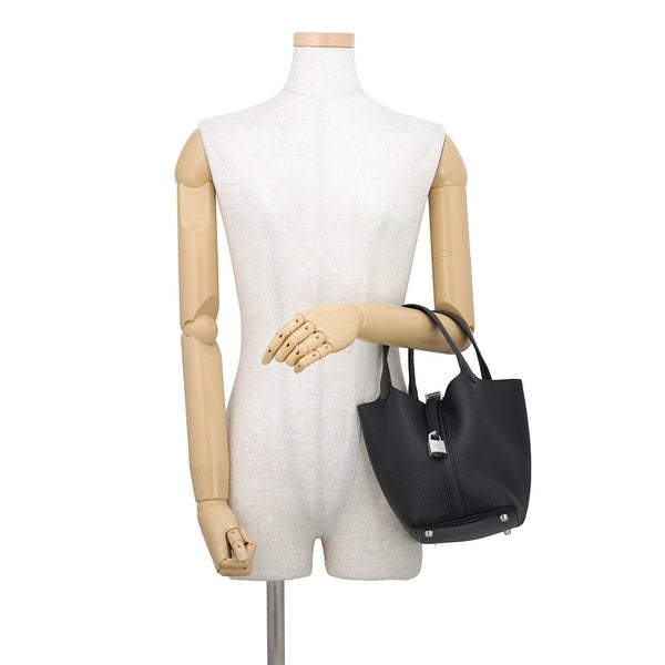 エルメス ハンドバッグ ピコタンロックPM ブラック/シルバー金具 トリヨンクレマンス G刻印 HERMES 黒