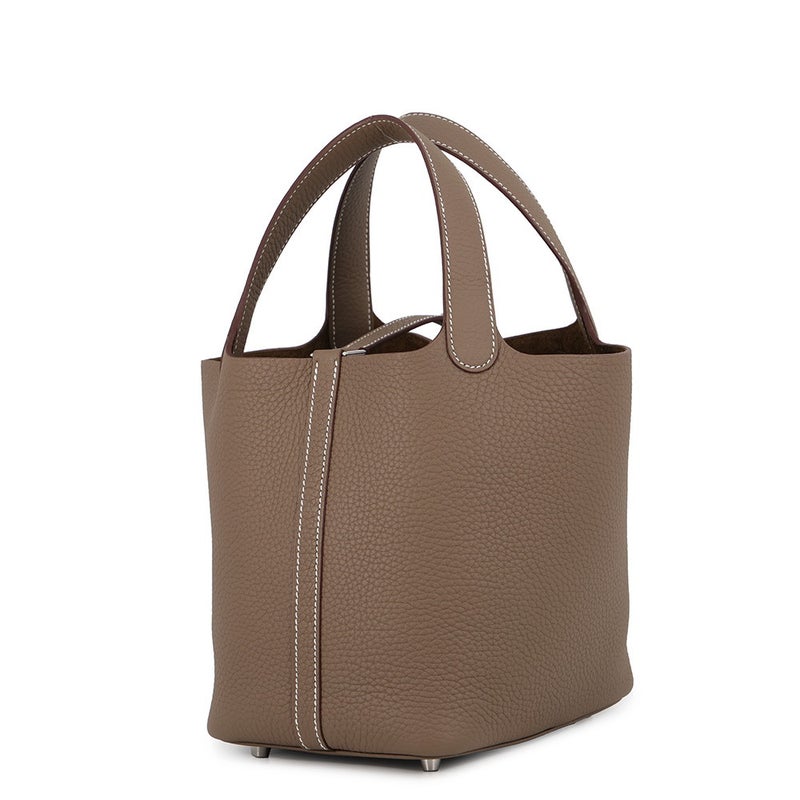 エルメス ハンドバッグ ピコタンロックPM エトゥープ/シルバー金具 トリヨンクレマンス G刻印 HERMES