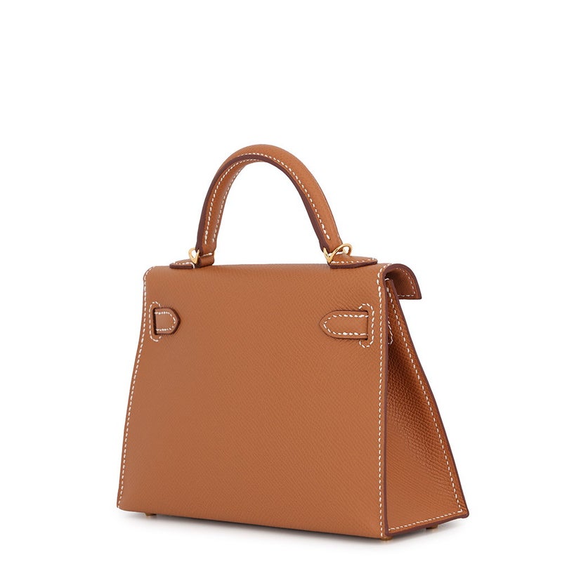 エルメス ハンドバッグ ミニケリー2 外縫い ゴールド/ゴールド金具 エプソン G刻印 HERMES Kelly 2wayバッグ