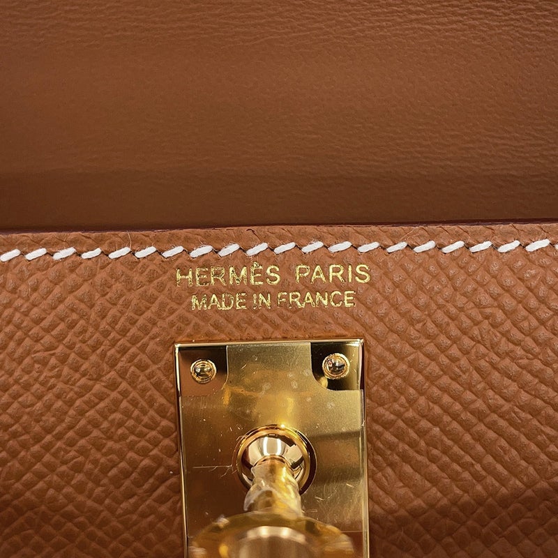 エルメス ハンドバッグ ミニケリー2 外縫い ゴールド/ゴールド金具 エプソン G刻印 HERMES Kelly 2wayバッグ