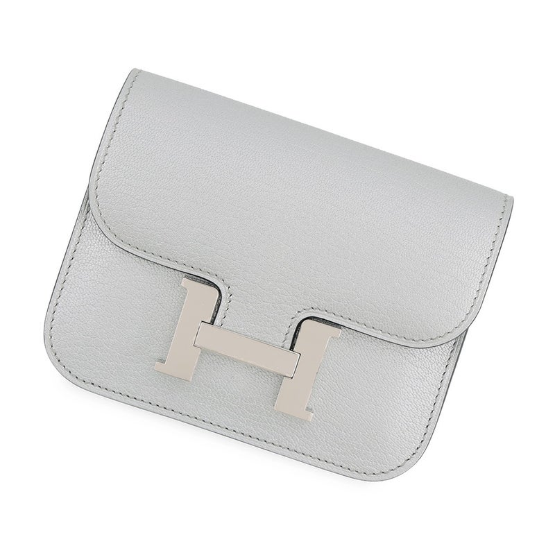 エルメス 財布 コンスタンス スリム アルジャン/シルバー金具 シェブルシャムキラ K刻印 HERMES 財布