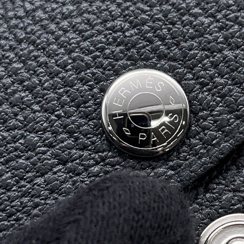 エルメス コインケース カルヴィ デュオ グリミスティ/シルバー金具 シェブルミゾル K刻印 財布