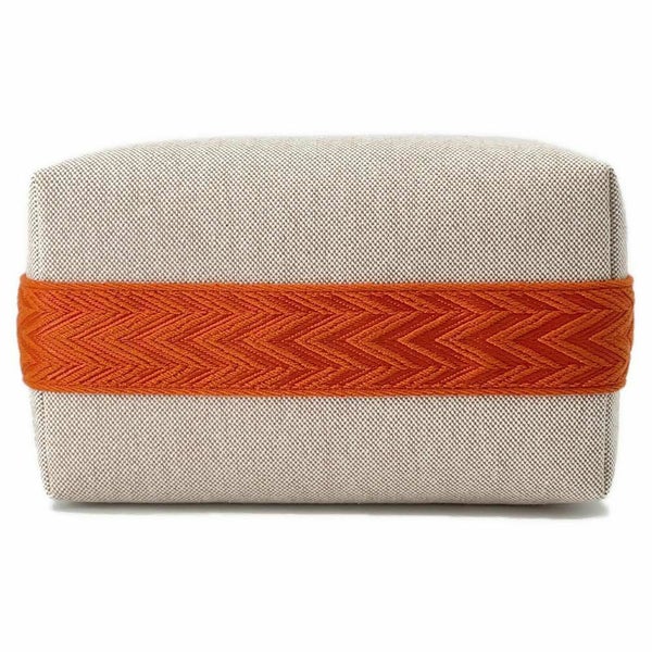 エルメス ブリッド・ア・ブラックPM ジグザグ オレンジ/シルバー金具 キャンバス HERMES ポーチ