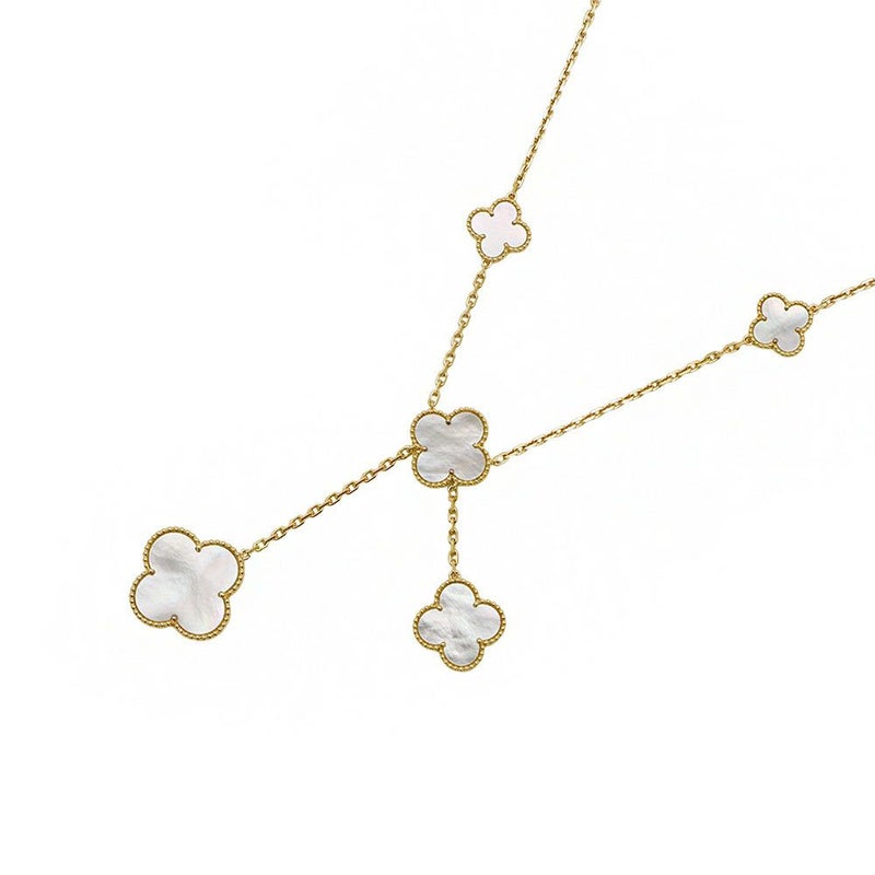 ヴァンクリーフ&アーペル ネックレス マジック アルハンブラ 6モチーフ マザーオブパール K18YGイエローゴールド VCARD79100