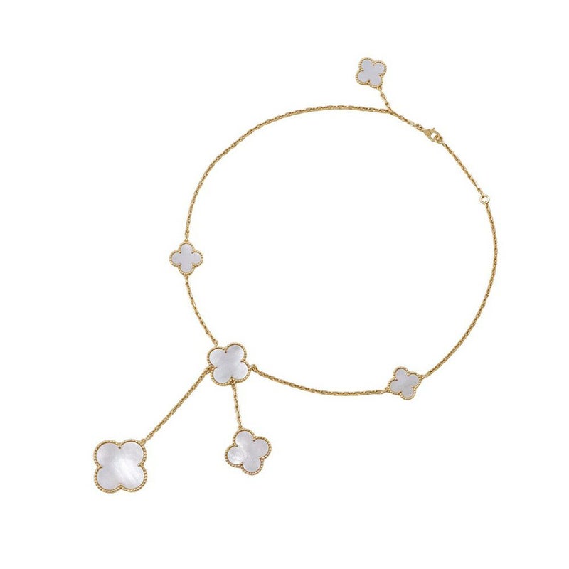 ヴァンクリーフ&アーペル ネックレス マジック アルハンブラ 6モチーフ マザーオブパール K18YGイエローゴールド VCARD79100