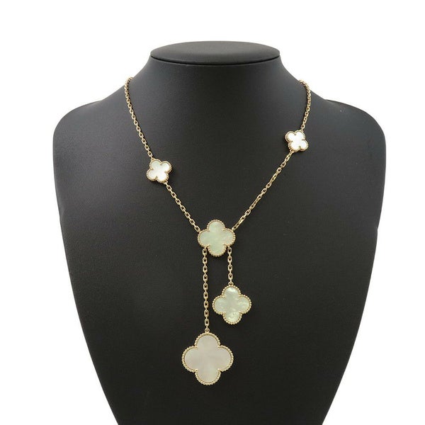 ヴァンクリーフ&アーペル ネックレス マジック アルハンブラ 6モチーフ マザーオブパール K18YGイエローゴールド VCARD79100