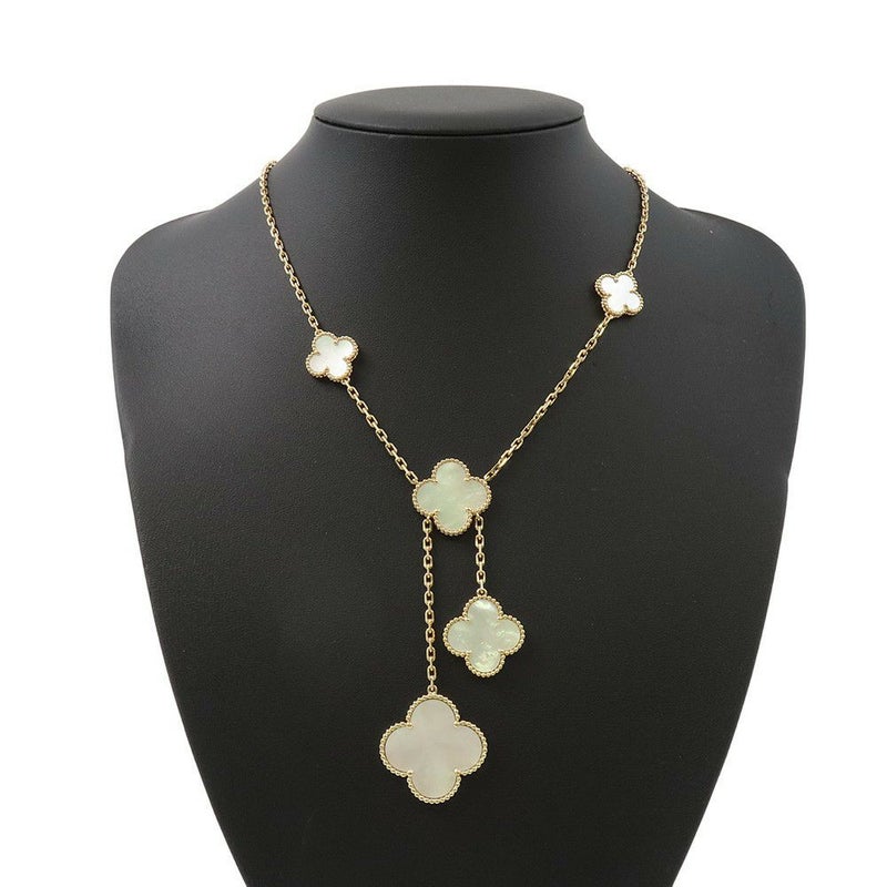 ヴァンクリーフ&アーペル ネックレス マジック アルハンブラ 6モチーフ マザーオブパール K18YGイエローゴールド VCARD79100