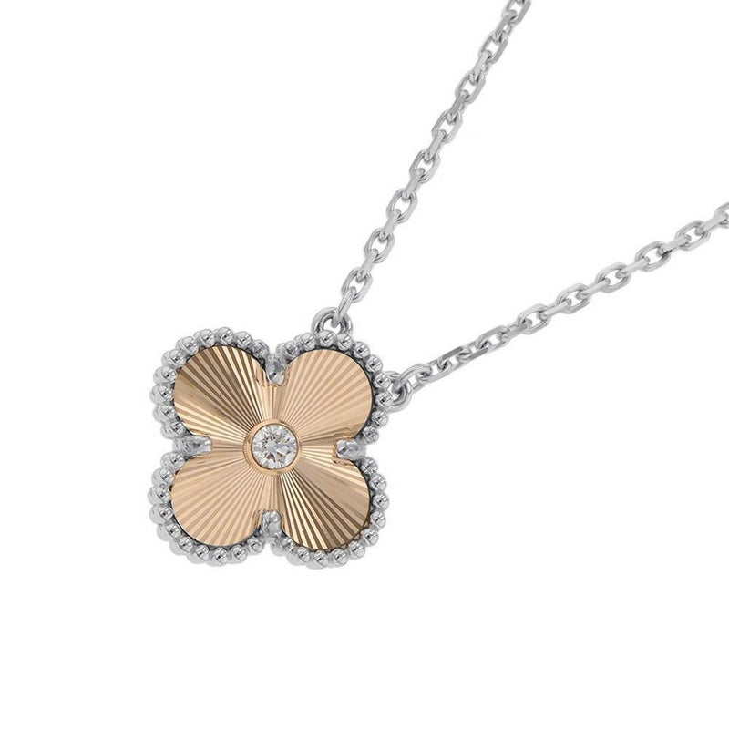 ヴァンクリ ネックレス ヴィンテージ アルハンブラ ギヨシェ ダイヤ 1P K18WG/K18PG VCARPNTH00 2024年ホリデー限定