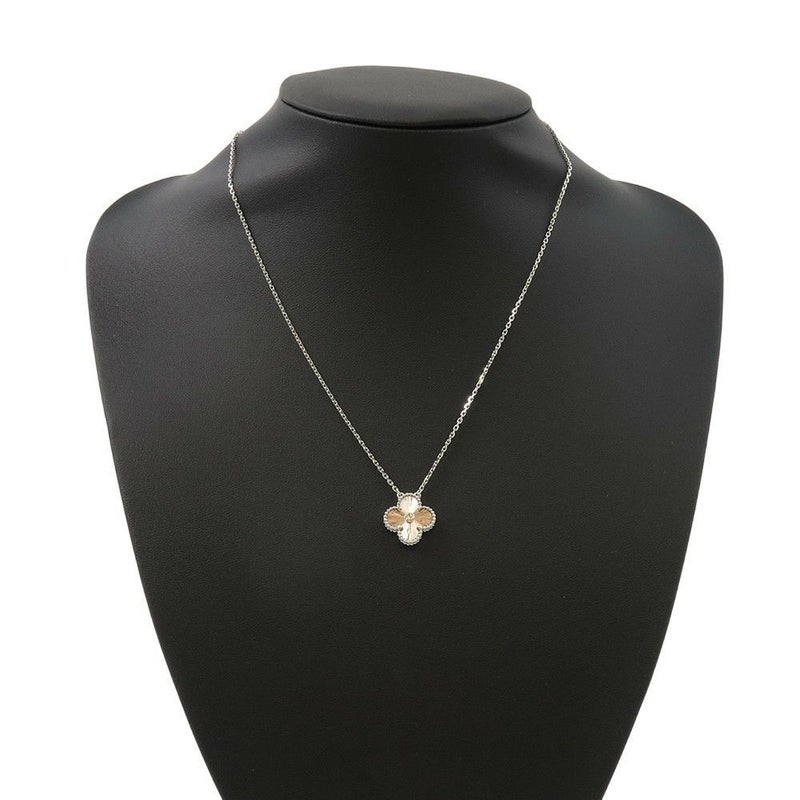 ヴァンクリ ネックレス ヴィンテージ アルハンブラ ギヨシェ ダイヤ 1P K18WG/K18PG VCARPNTH00 2024年ホリデー限定