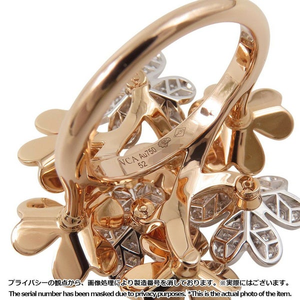 ヴァンクリ リング フリヴォル リング 8フラワー ダイヤ 80P 0.93ct K18PG/K18WG サイズ52 VCARPFIQ00