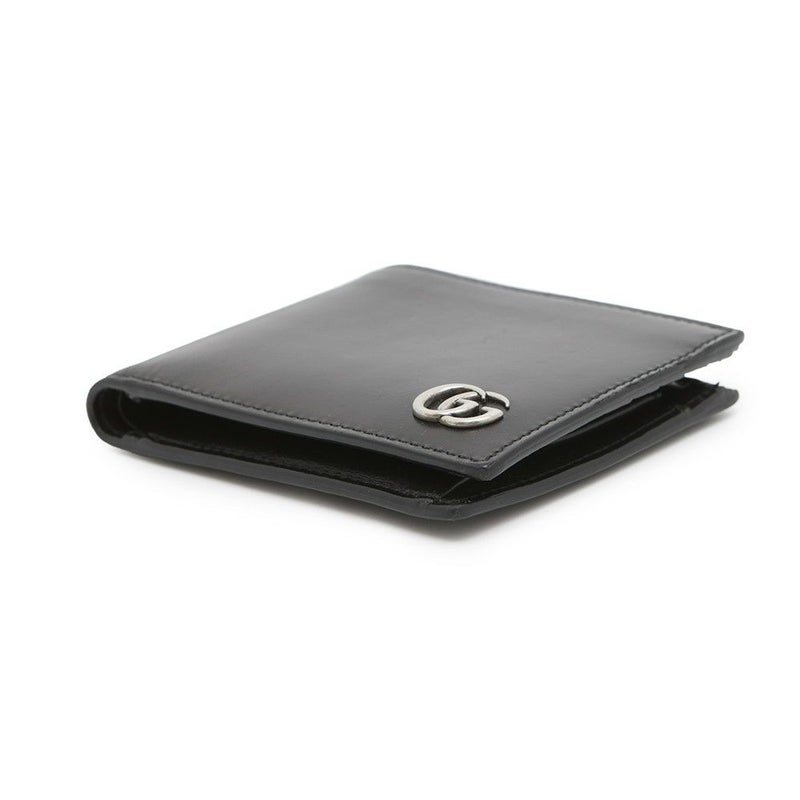 グッチ 二つ折り財布 GGマーモント レザー 428725 GUCCI 財布 黒