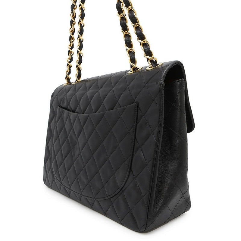 シャネル チェーンショルダーバッグ デカマトラッセ34 ココマーク ラムスキン A01094 CHANEL 黒