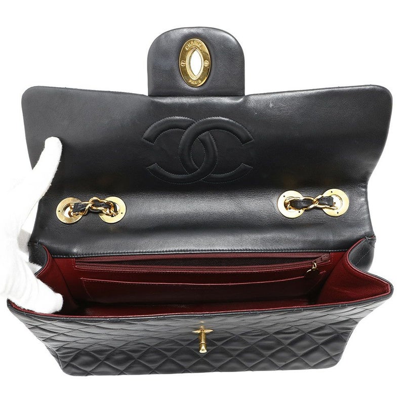 シャネル チェーンショルダーバッグ デカマトラッセ34 ココマーク ラムスキン A01094 CHANEL 黒