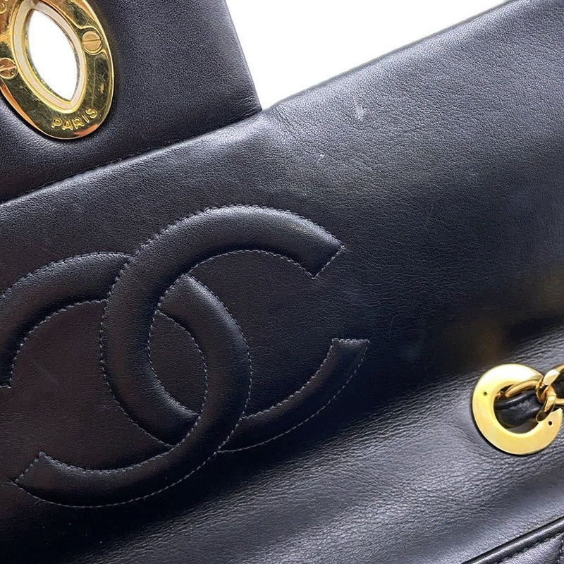 シャネル チェーンショルダーバッグ デカマトラッセ34 ココマーク ラムスキン A01094 CHANEL 黒