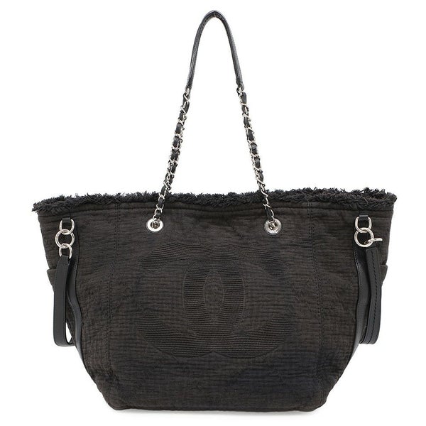 シャネル チェーントートバッグ ココマーク コットン A57168 CHANEL 2way 黒