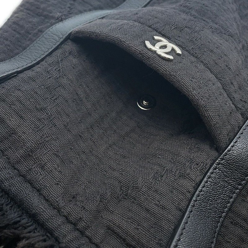 シャネル チェーントートバッグ ココマーク コットン A57168 CHANEL 2way 黒