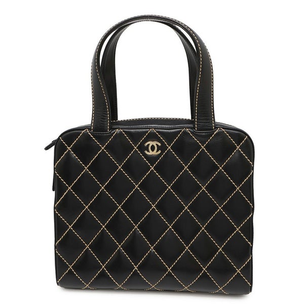 シャネル ハンドバッグ ワイルドステッチ ラムスキン A20665 CHANEL バッグ 黒