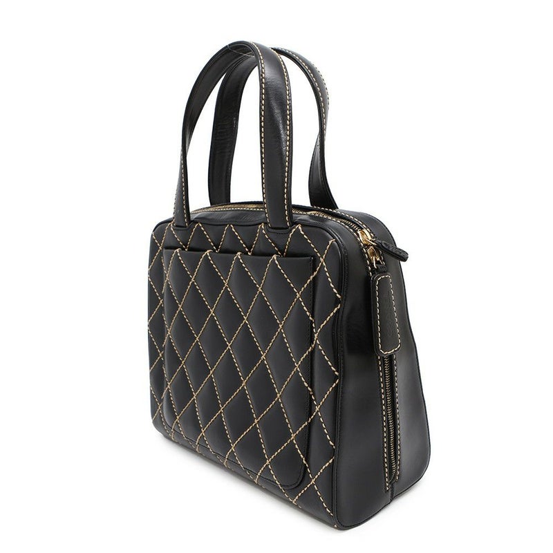 シャネル ハンドバッグ ワイルドステッチ ラムスキン A20665 CHANEL バッグ 黒