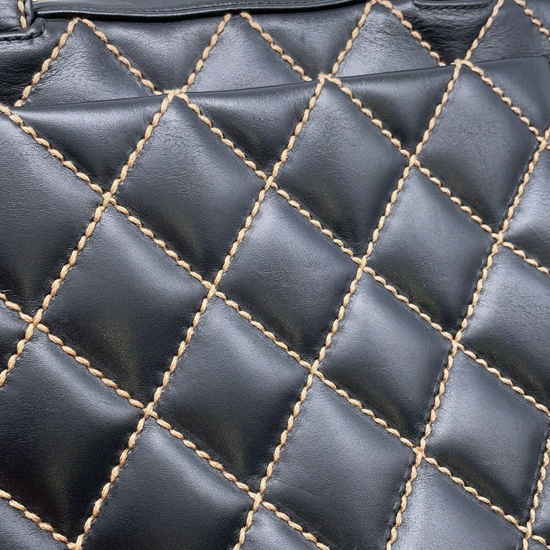 シャネル ハンドバッグ ワイルドステッチ ラムスキン A20665 CHANEL バッグ 黒