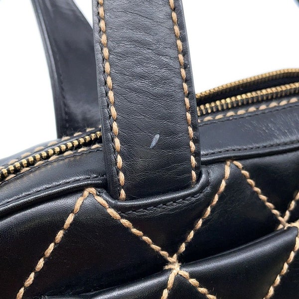 シャネル ハンドバッグ ワイルドステッチ ラムスキン A20665 CHANEL バッグ 黒