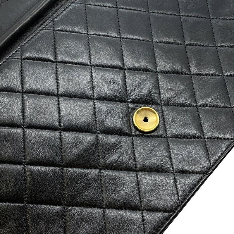 シャネル チェーンショルダーバッグ マトラッセ ココマーク プッシュロック ラムスキン CHANEL 黒
