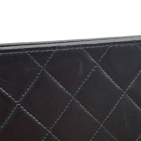 シャネル チェーンショルダーバッグ マトラッセ ココマーク プッシュロック ラムスキン CHANEL 黒