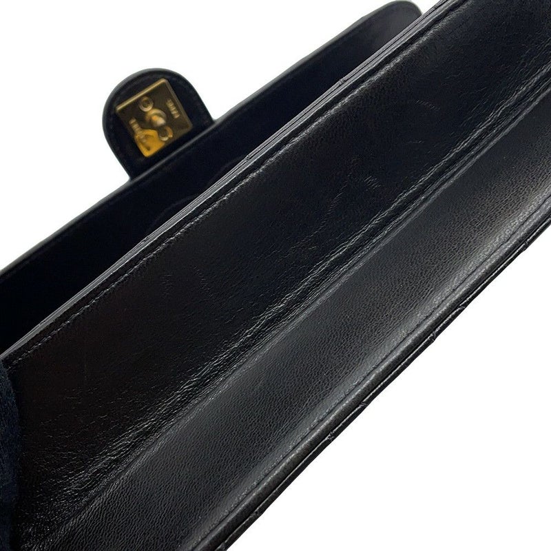 シャネル チェーンショルダーバッグ マトラッセ ココマーク プッシュロック ラムスキン CHANEL 黒