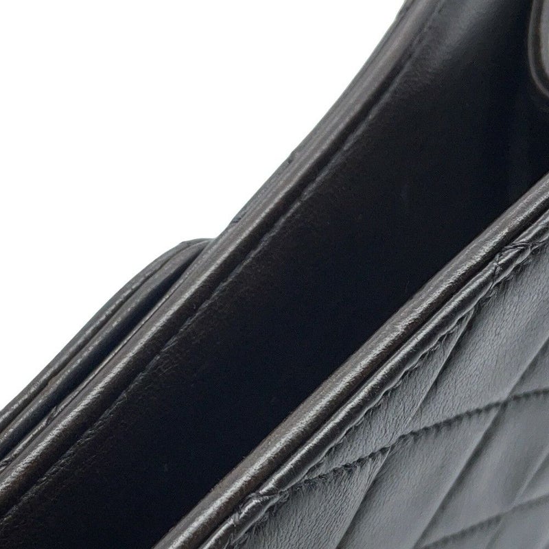 シャネル チェーンショルダーバッグ マトラッセ ココマーク プッシュロック ラムスキン CHANEL 黒