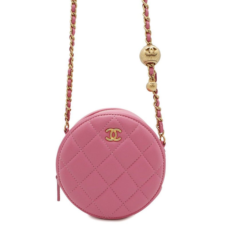 シャネル チェーンショルダーバッグ ココマーク マトラッセ ココボール ラウンド AP1447 CHANEL