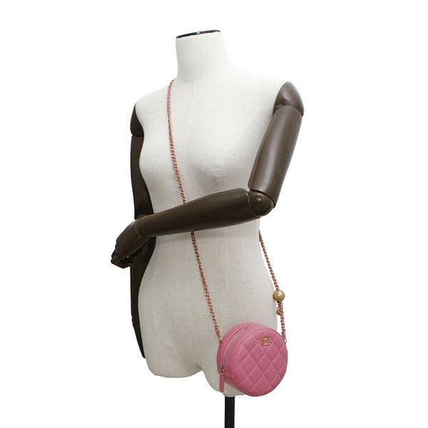 シャネル チェーンショルダーバッグ ココマーク マトラッセ ココボール ラウンド AP1447 CHANEL