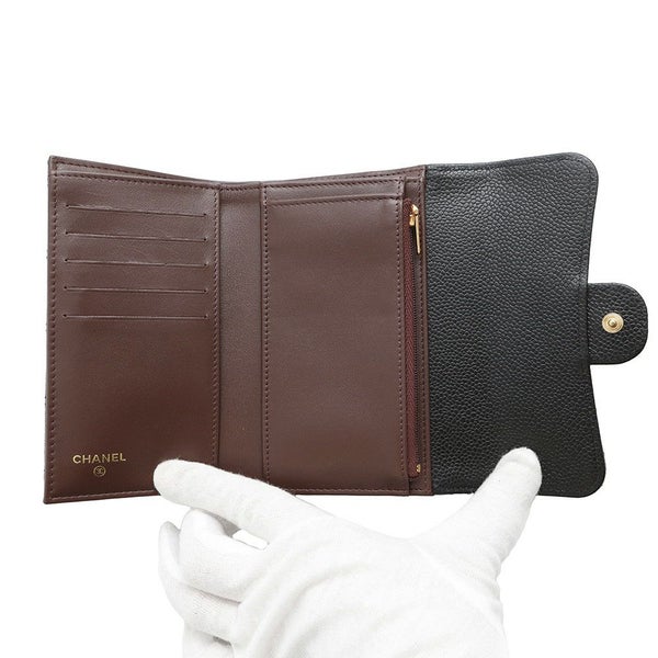 シャネル 財布 マトラッセ ココマーク キャビアスキン ブラック AP0232 CHANEL 三つ折り財布 黒