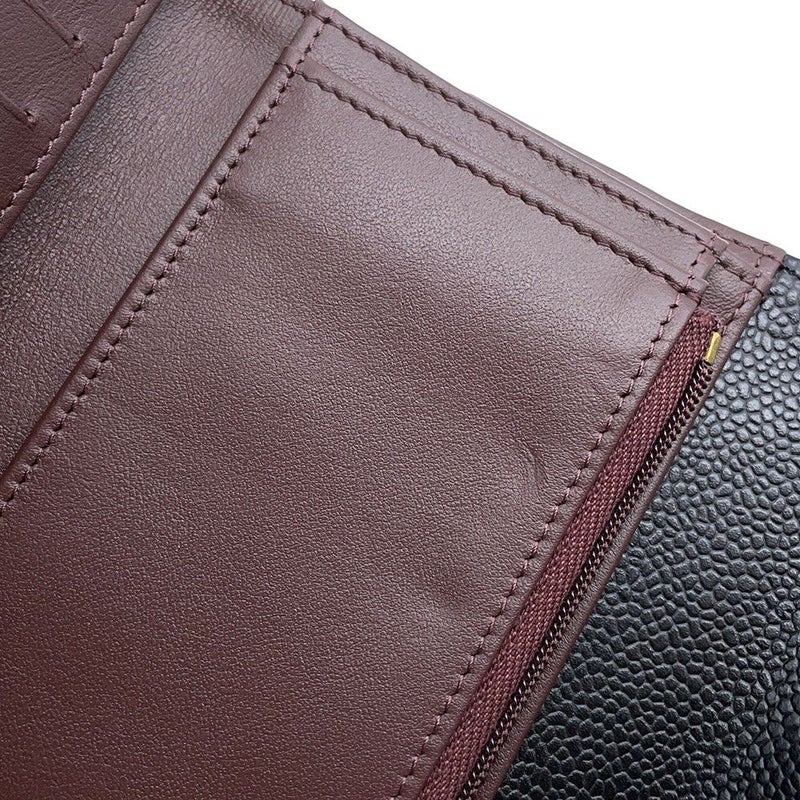 シャネル 財布 マトラッセ ココマーク キャビアスキン ブラック AP0232 CHANEL 三つ折り財布 黒