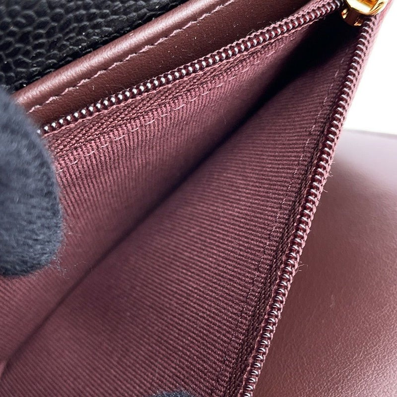 シャネル 財布 マトラッセ ココマーク キャビアスキン ブラック AP0232 CHANEL 三つ折り財布 黒