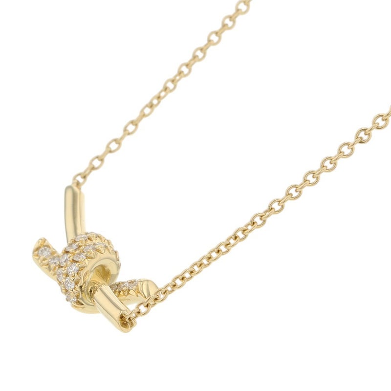 ティファニー ネックレス ノット スモール ペンダント ダイヤモンド 計0.08ct K18YGイエローゴールド 75123582 Tiffany&Co. Knot リボン