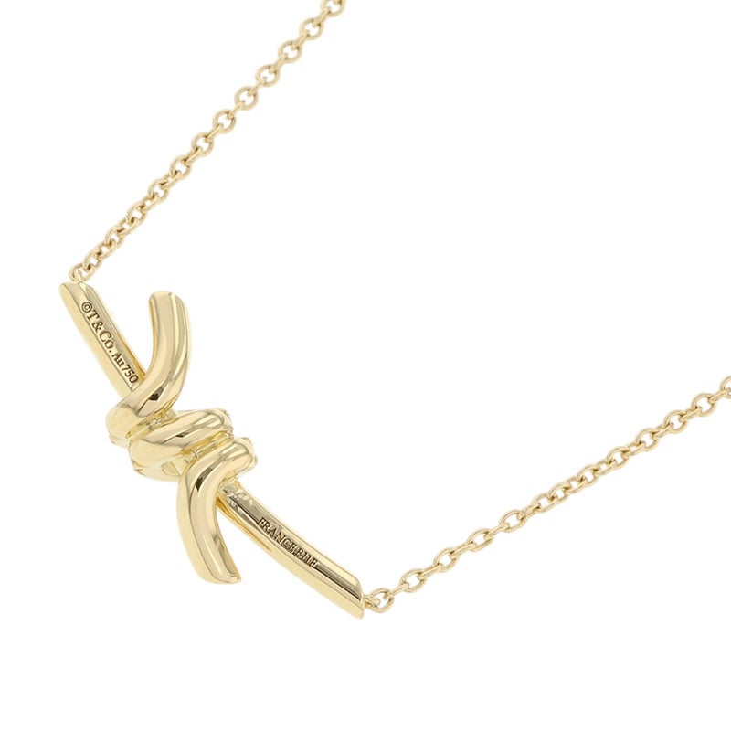 ティファニー ネックレス ノット スモール ペンダント ダイヤモンド 計0.08ct K18YGイエローゴールド 75123582 Tiffany&Co. Knot リボン