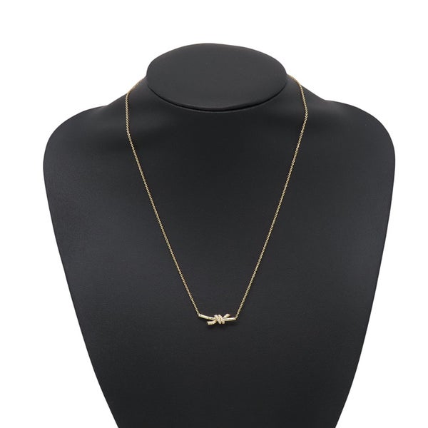 ティファニー ネックレス ノット スモール ペンダント ダイヤモンド 計0.08ct K18YGイエローゴールド 75123582 Tiffany&Co. Knot リボン