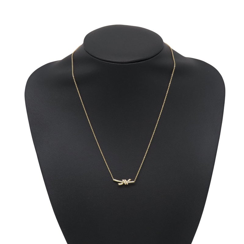 ティファニー ネックレス ノット スモール ペンダント ダイヤモンド 計0.08ct K18YGイエローゴールド 75123582 Tiffany&Co. Knot リボン