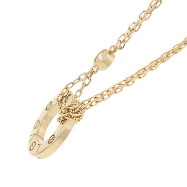 カルティエ ネックレス LOVE サークル ダイヤモンド 2P 計0.03ct K18YGイエローゴールド B7219500 Cartier ラブ ペンダント