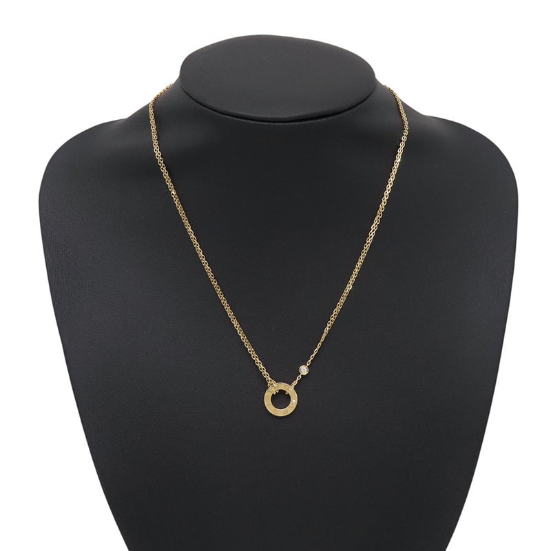カルティエ ネックレス LOVE サークル ダイヤモンド 2P 計0.03ct K18YGイエローゴールド B7219500 Cartier ラブ ペンダント