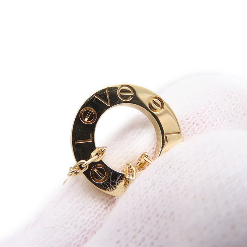カルティエ ネックレス LOVE サークル ダイヤモンド 2P 計0.03ct K18YGイエローゴールド B7219500 Cartier ラブ ペンダント