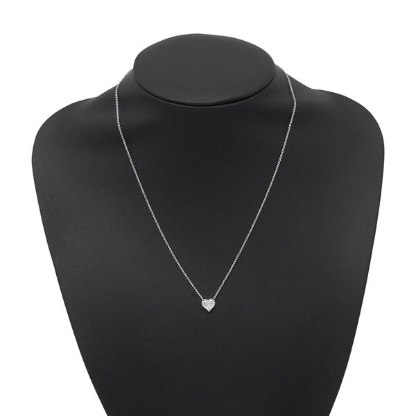 ティファニー ネックレス センチメンタル ハート ペンダント ミニ ダイヤモンド 3P Pt950プラチナ Tiffany&Co.