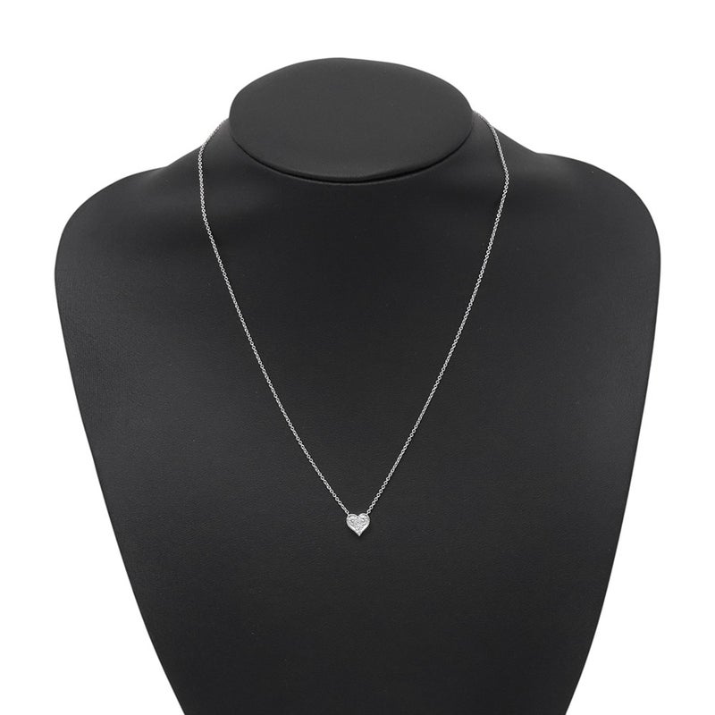 ティファニー ネックレス センチメンタル ハート ペンダント ミニ ダイヤモンド 3P Pt950プラチナ Tiffany&Co.