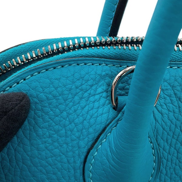 エルメス ハンドバッグ ボリード31 ターコイズ/シルバー金具 トリヨンクレマンス □R刻印 HERMES 2wayショルダーバッグ