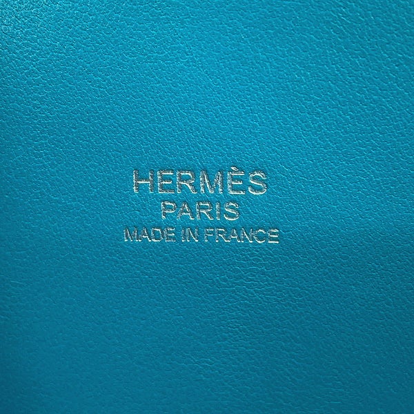 エルメス ハンドバッグ ボリード31 ターコイズ/シルバー金具 トリヨンクレマンス □R刻印 HERMES 2wayショルダーバッグ