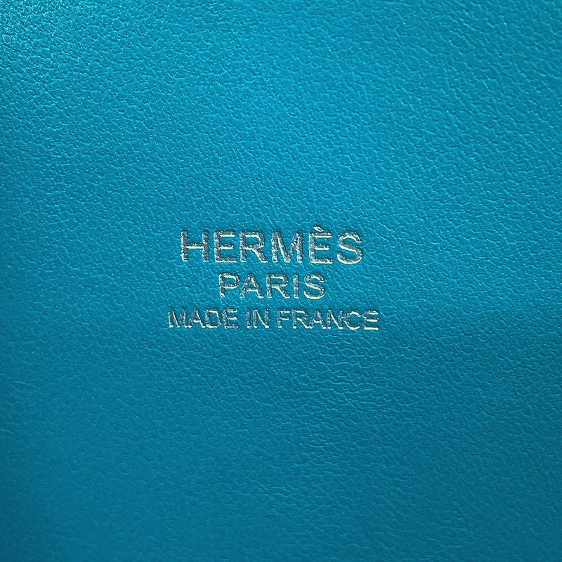 エルメス ハンドバッグ ボリード31 ターコイズ/シルバー金具 トリヨンクレマンス □R刻印 HERMES 2wayショルダーバッグ