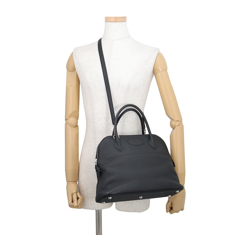 エルメス ハンドバッグ ボリード31 ブラック/シルバー金具 トリヨンクレマンス Z刻印 HERMES 2wayショルダーバッグ 黒